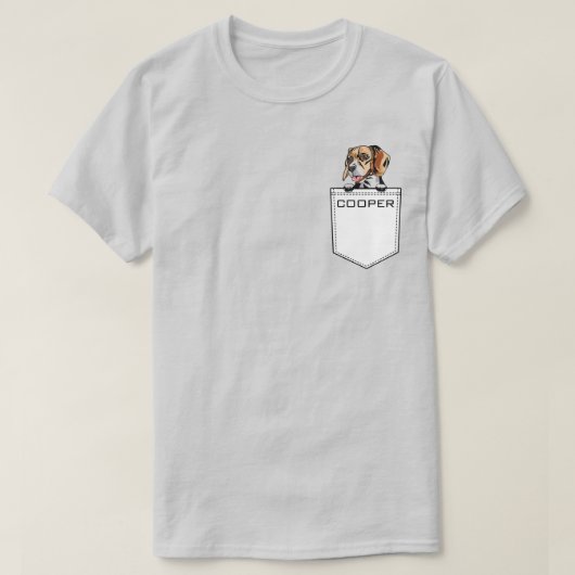 Beagle Dog Upload uw huisje met de naam Aangepast T-shirt (Design voorkant)