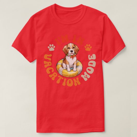 Beagle Dog Vakantie-modus T-shirt (Design voorkant)