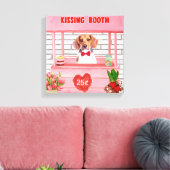 Beagle Dog Valentijnsdag Kissing Booth Canvas Afdruk (Insitu (Woonkamer))