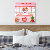 Beagle Dog Valentijnsdag Kissing Booth Canvas Afdruk (Insitu (Slaapkamer))