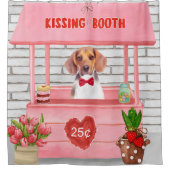 Beagle Dog Valentijnsdag Kissing Booth Douchegordijn (Voorkant)