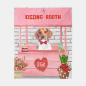 Beagle Dog Valentijnsdag Kissing Booth Fleece Deken (Voorkant)
