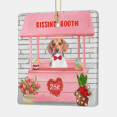 Beagle Dog Valentijnsdag Kissing Booth Keramisch Ornament (Links)
