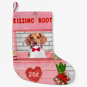 Beagle Dog Valentijnsdag Kissing Booth Kleine Kerstsok