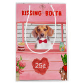 Beagle Dog Valentijnsdag Kissing Booth Medium Cadeauzakje (Voorkant)