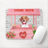 Beagle Dog Valentijnsdag Kissing Booth Muismat (Met muis)