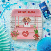Beagle Dog Valentijnsdag Kissing Booth Papieren Bordje (Feest)