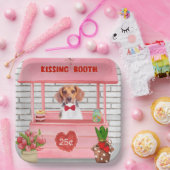 Beagle Dog Valentijnsdag Kissing Booth Papieren Bordje (Feest)