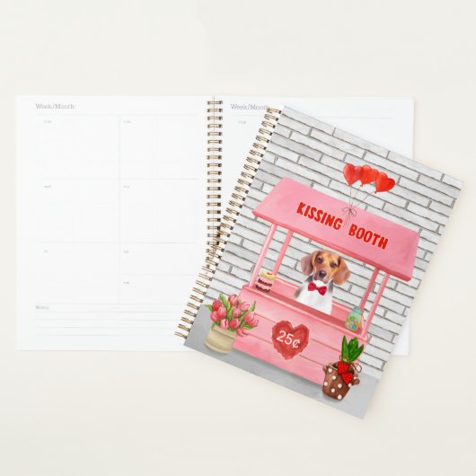 Beagle Dog Valentijnsdag Kissing Booth Planner (Display)