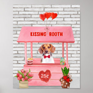 Beagle Dog Valentijnsdag Kissing Booth Poster