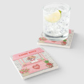 Beagle Dog Valentijnsdag Kissing Booth Stenen Onderzetter (Zijkant)