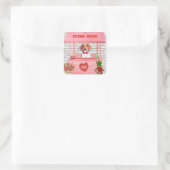 Beagle Dog Valentijnsdag Kissing Booth Vierkante Sticker (Tas)