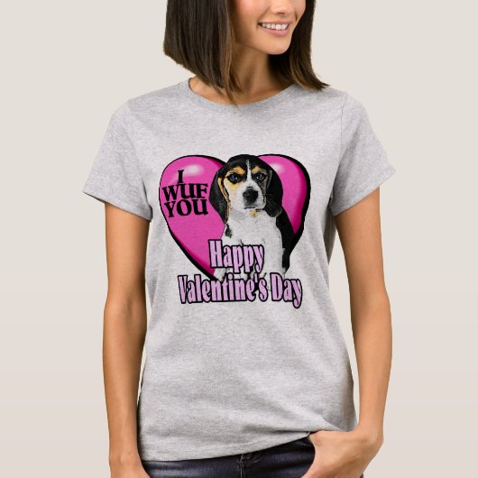 Beagle Dog Valentijnsdag T-shirt (Voorkant)