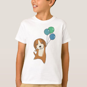 Beagle Dog vliegt omhoog met ballonnen T-shirt