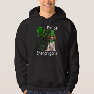 Beagle Dog vol met Shenanigans Leprechaun St Patri Hoodie