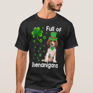 Beagle Dog vol met Shenanigans Leprechaun St Patri T-shirt