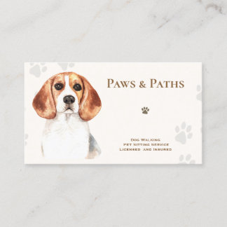 Beagle Dog Walker Pet Visitekaartje