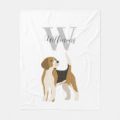 Beagle Dog Watercolor Monogram Name  Fleece Deken (Voorkant)