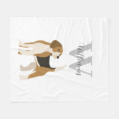 Beagle Dog Watercolor Monogram Name  Fleece Deken (Voorkant (Horizontaal))