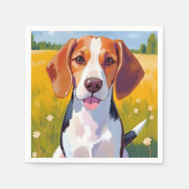 Beagle Dog Watercolor Pet Painting Servet