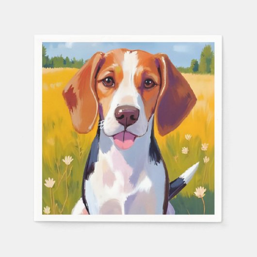 Beagle Dog Watercolor Pet Painting Servet (Voorkant)