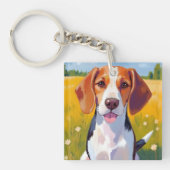 Beagle Dog Watercolor Pet Painting Sleutelhanger (Voorkant)