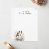 Beagle Dog Waterverf - Aangepaste klauterij Notitiekaartje (Voorkant / Achterkant in situ)