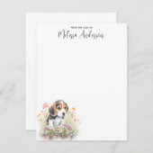 Beagle Dog Waterverf - Aangepaste klauterij Notitiekaartje (Voorkant / Achterkant)