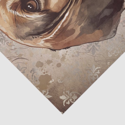 Beagle Dog Waterverf Tissuepapier (Detail)