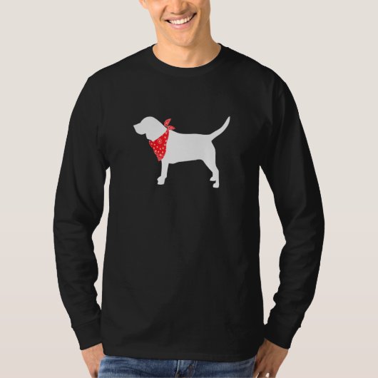 Beagle Dog Wearing Red Bandana T-shirt (Voorkant)