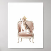 Beagle Dog Wearing Royal Crown Poster (Voorkant)