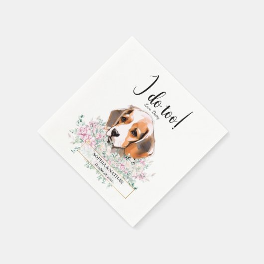Beagle Dog Wedding Cocktail Napkins Servet (Hoek)