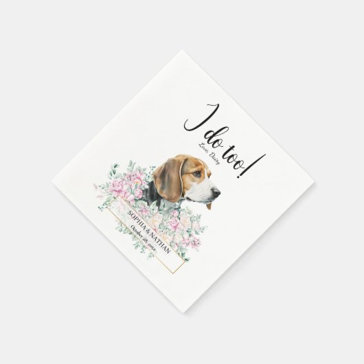 Beagle Dog Wedding Cocktail Napkins Servet (Hoek)