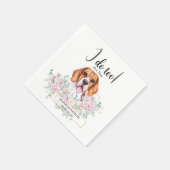Beagle Dog Wedding Cocktail Napkins Servet (Hoek)