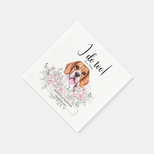 Beagle Dog Wedding Cocktail Napkins Servet (Hoek)