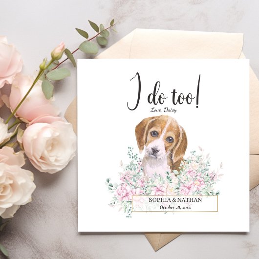 Beagle Dog Wedding Cocktail Napkins Servet
