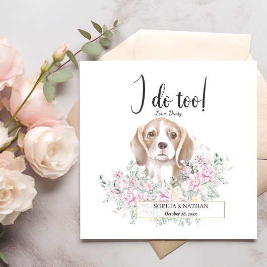 Beagle Dog Wedding Cocktail Napkins Servet