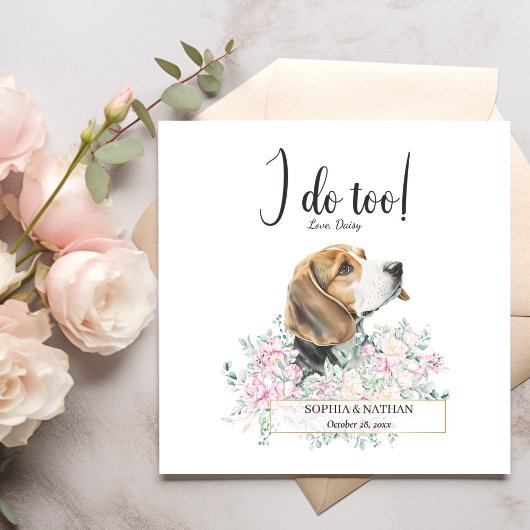Beagle Dog Wedding Cocktail Napkins Servet