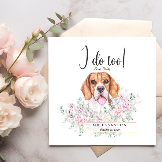 Beagle Dog Wedding Cocktail Napkins Servet