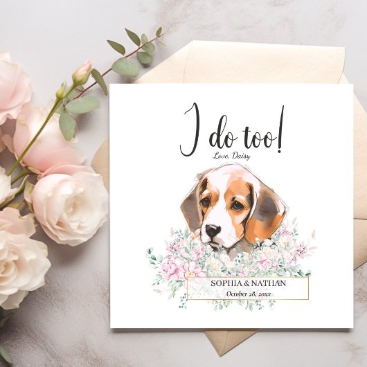 Beagle Dog Wedding Cocktail Napkins Servet