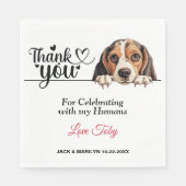 Beagle Dog Wedding Cocktail Servet (Voorkant)