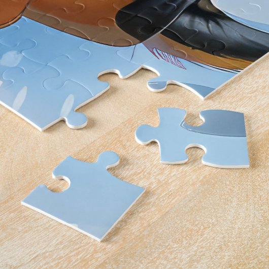 Beagle Dog Winter Wonderland Kerstvreugde Legpuzzel (Zijkant)