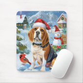 Beagle Dog Winter Wonderland Kerstvreugde Muismat (Met muis)