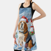 Beagle Dog Winter Wonderland Kerstvreugde Schort (Insitu)