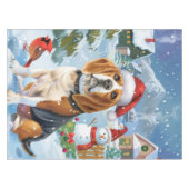 Beagle Dog Winter Wonderland Kerstvreugde Tafelkleed (Voorkant (Horizontaal))