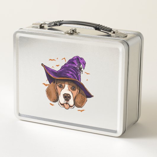Beagle Dog Witch Funny Halloween Hondenliefhebber (Voorkant)