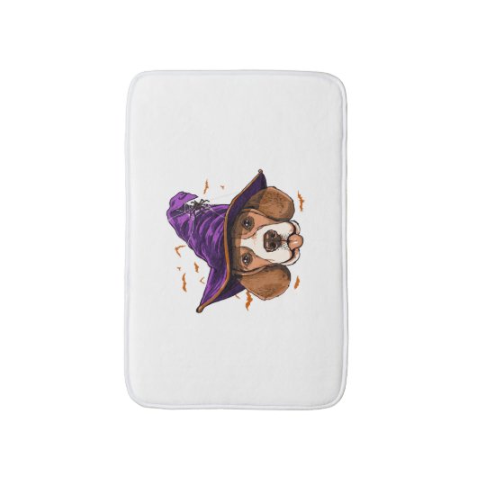 Beagle Dog Witch Funny Halloween Hondenliefhebber Badmat (Voorkant Verticaal)