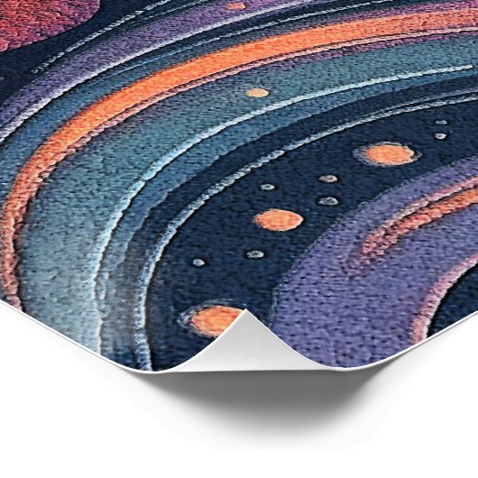 Beagle dog with starry sky and water 001 perfect poster (Hoek)