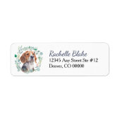 Beagle Dog Wreath Return Address Etiket (Voorkant)