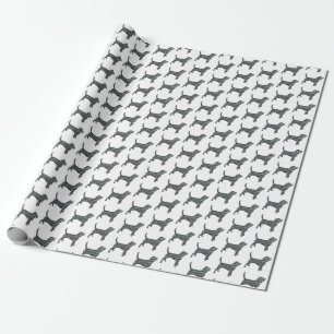 Beagle Dog Yellow & Black Grid Line White Cadeaupapier